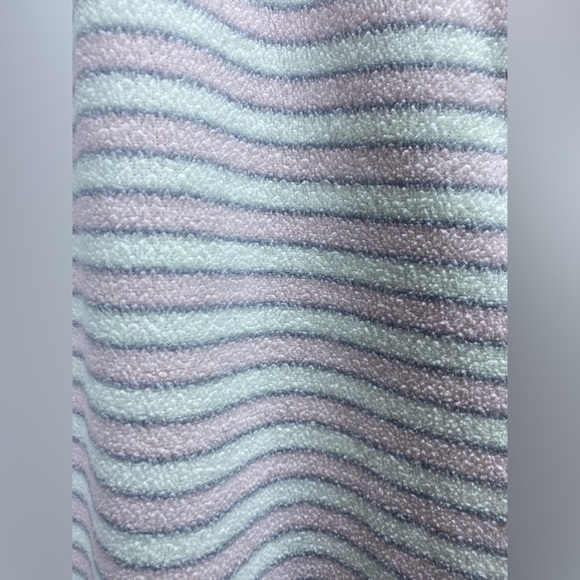 Pajamagram Pink, White & Gray Stripe, Satin Trim Woman’s Size Large Pajama Set. - Picture 4 of 11